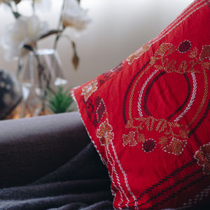 Cushion Cover Jute Bag Fair Trade Ethically Sourced Bangladesh Hand Made Natural Dyes